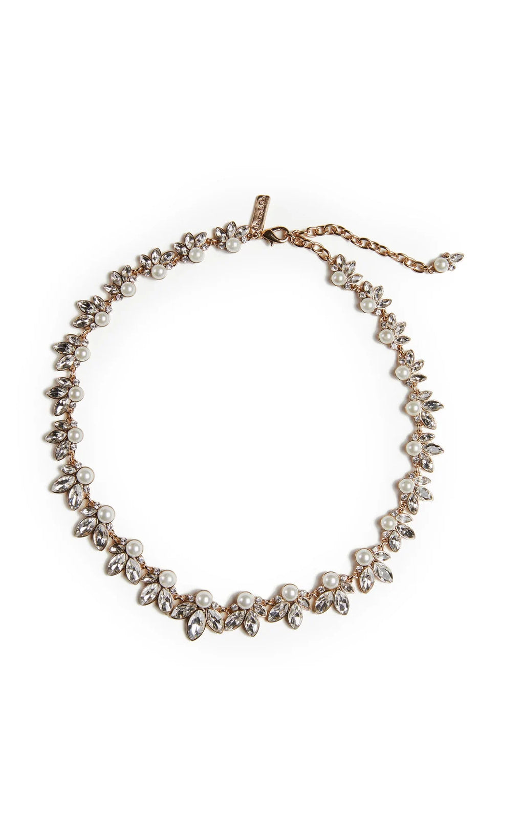 Lovett & Co Leaf & Pearl Necklace cream front view – Princess Bazaar