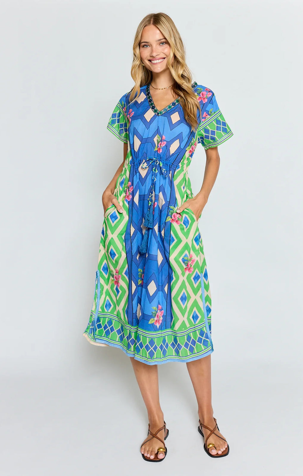 Lula Life Bella Vista Midi blueberry full-length front view – Princess Bazaar
