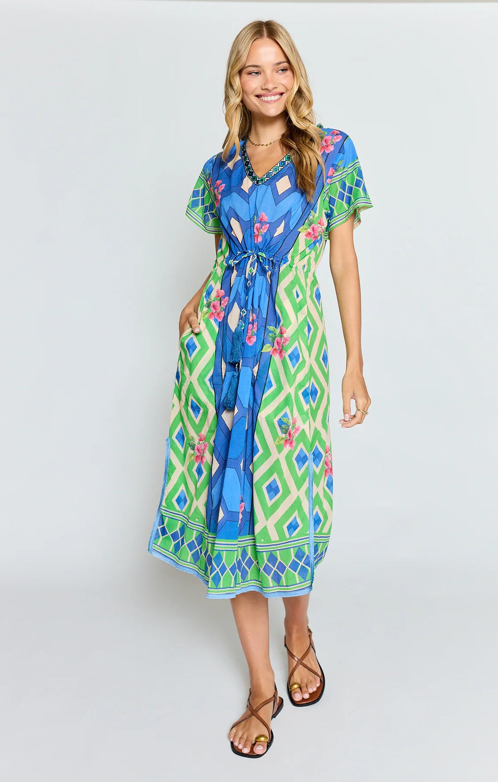 Lula Life Bella Vista Midi blueberry full-length front view – Princess Bazaar