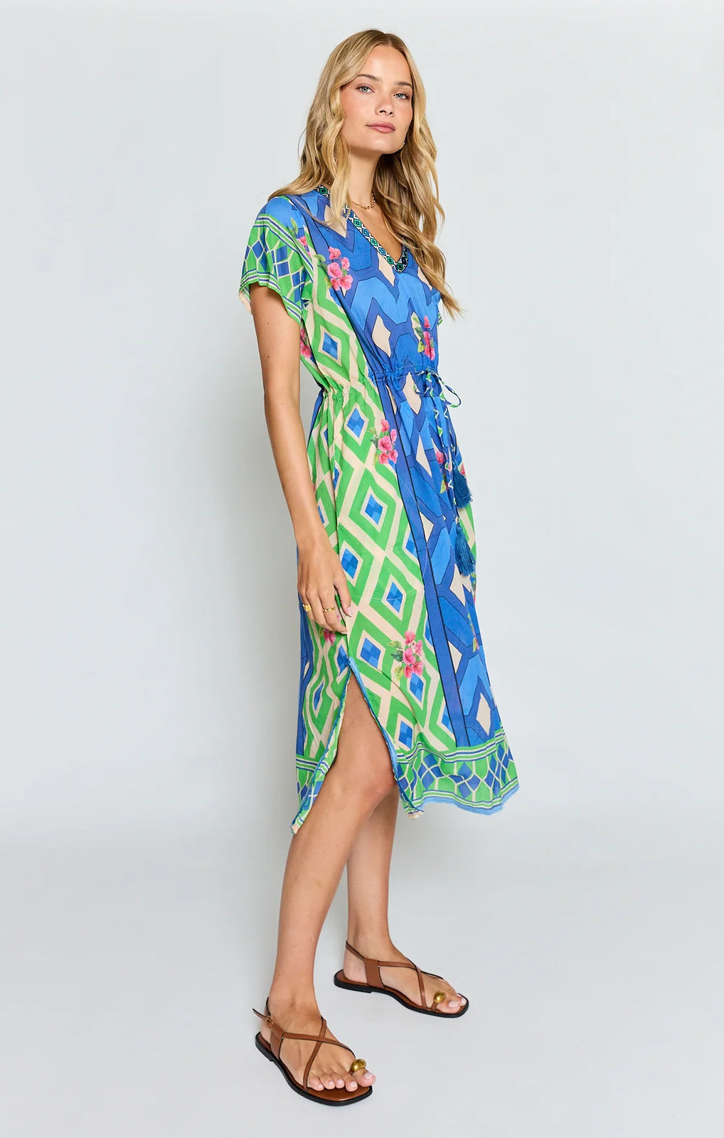 Lula Life Bella Vista Midi blueberry full-length front view – Princess Bazaar