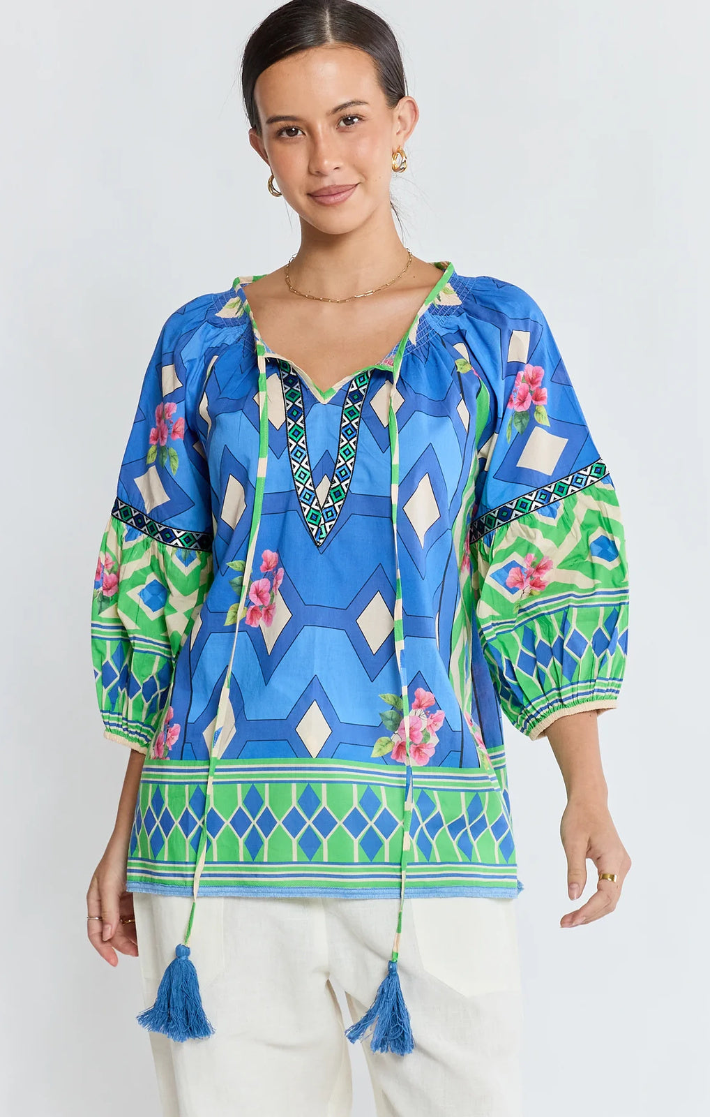 Lula Life Bella Vista Top blueberry front view – Princess Bazaar