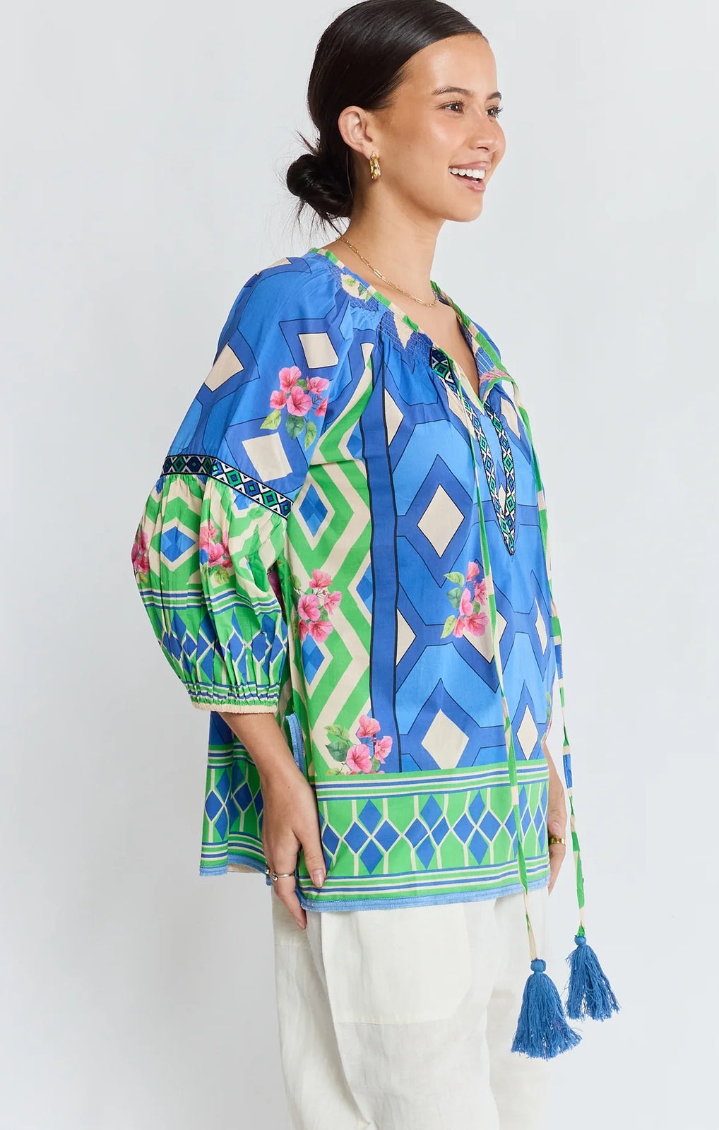 Lula Life Bella Vista Top blueberry front view – Princess Bazaar