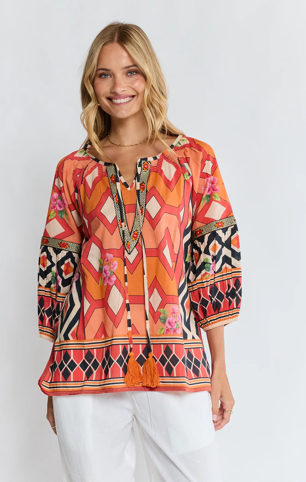 Lula Life Bella Vista Top tangerine front view – Princess Bazaar