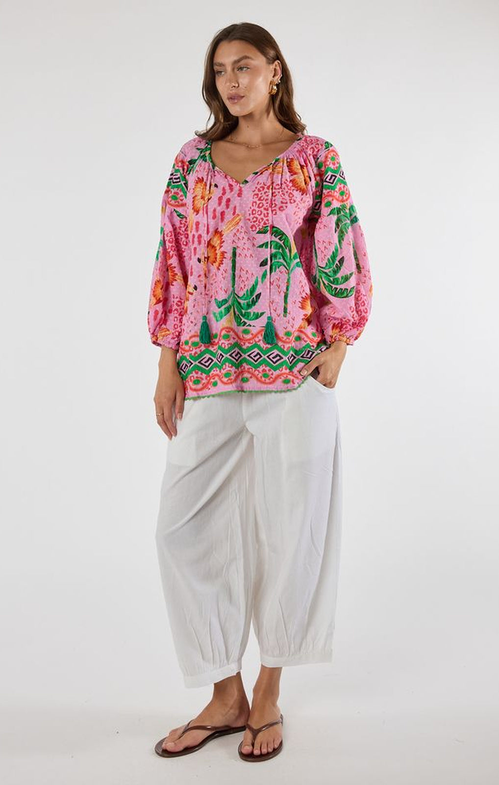 Lula Life Yasmin Top musk full-length front view – Princess Bazaar