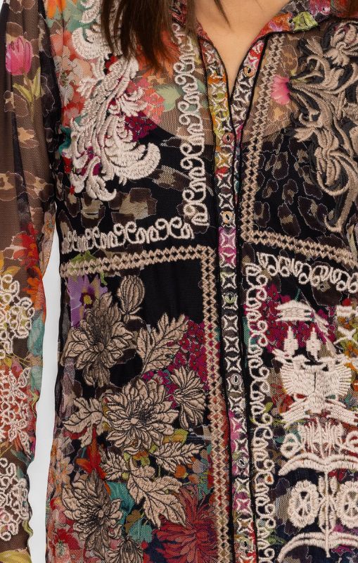 Johnny Was - Mazzy Button Down Fitted Blouse - last one