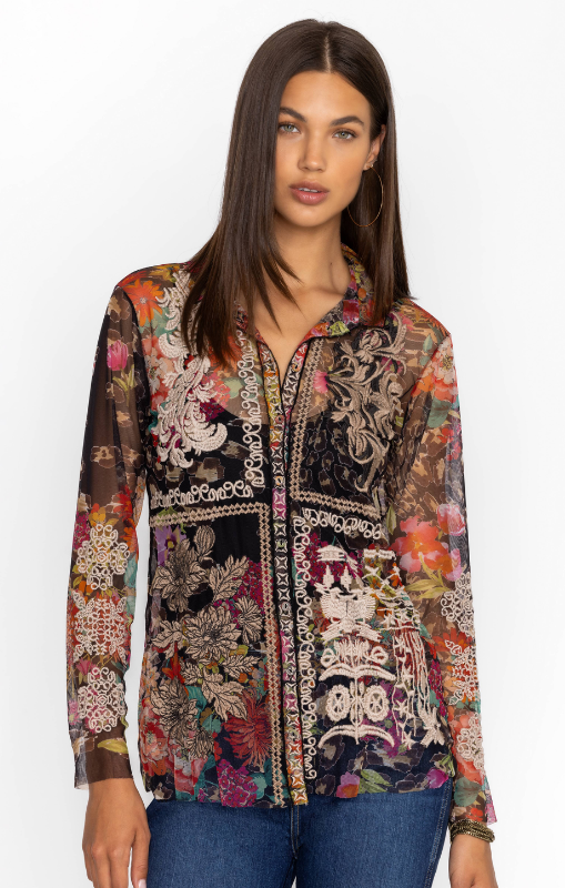 Johnny Was - Mazzy Button Down Fitted Blouse - last one