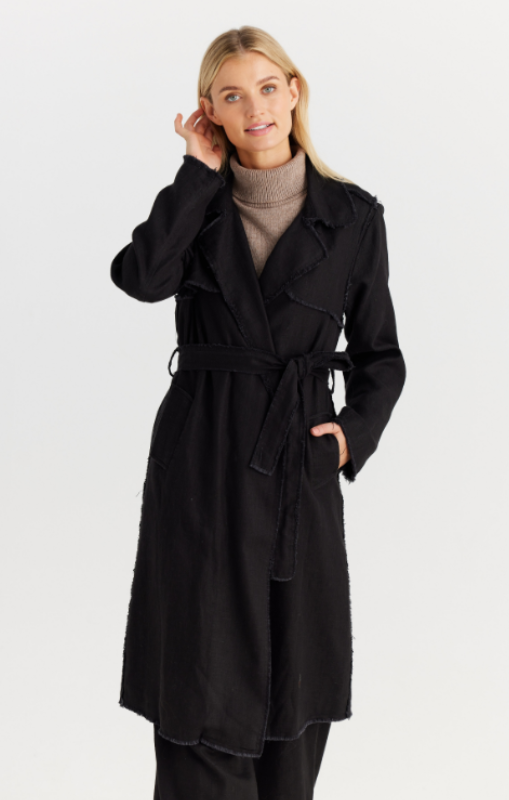 Shanty - Mia Trench Coat - Black - SH24101-2