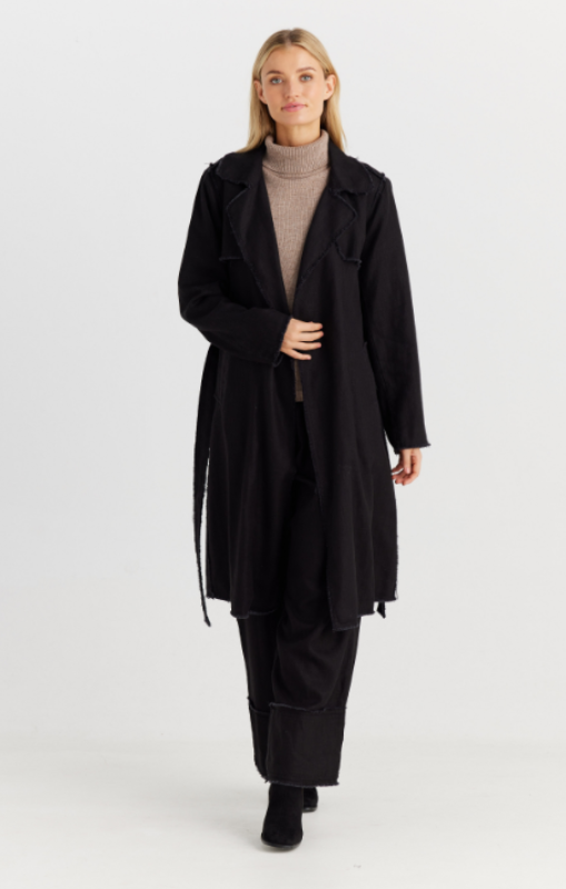 Shanty - Mia Trench Coat - Black - SH24101-2