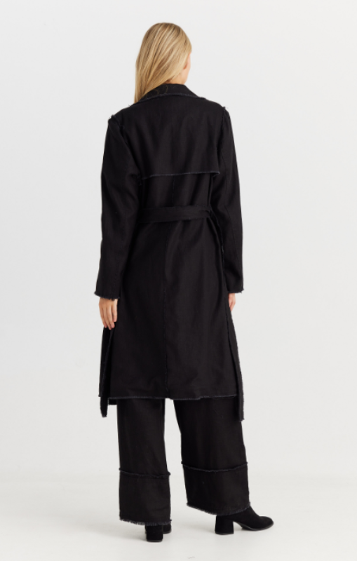 Shanty - Mia Trench Coat - Black - SH24101-2
