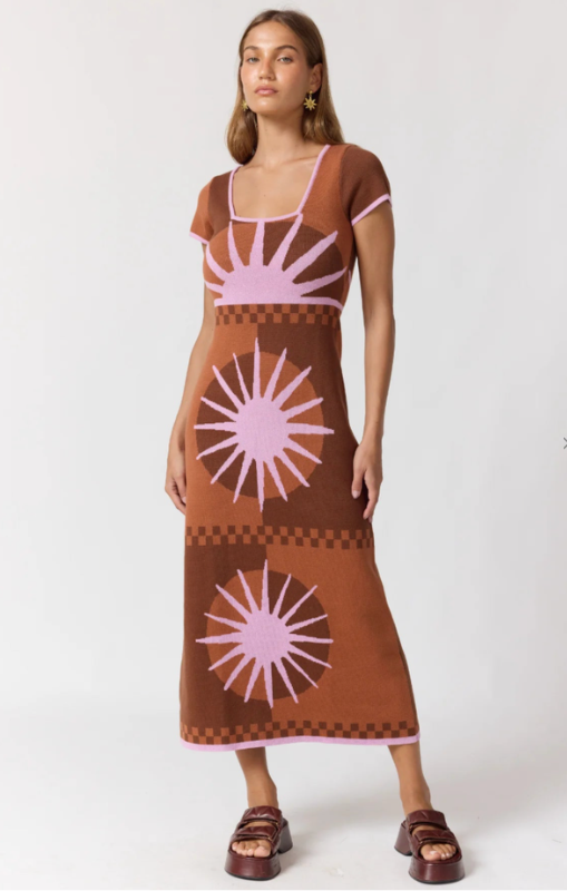 nine lives bazaar Charlie midi dress cocoa princess bazaar