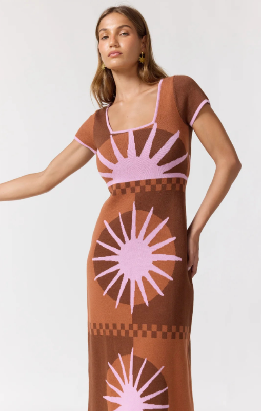 nine lives bazaar Charlie midi dress cocoa princess bazaar