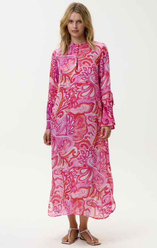 oneseasonmeridalonggeniepinkswirldressprincessbazaar