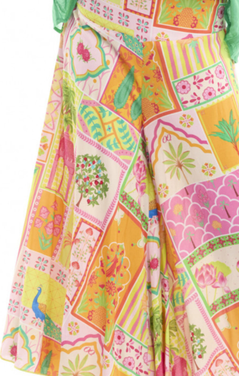 Orientique Gulnar Pant multicolour print full-length front view – Princess Bazaar