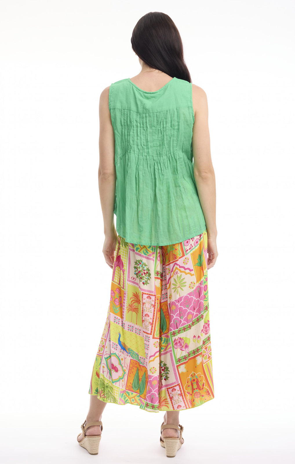 Orientique Gulnar Pant multicolour print full-length front view – Princess Bazaar