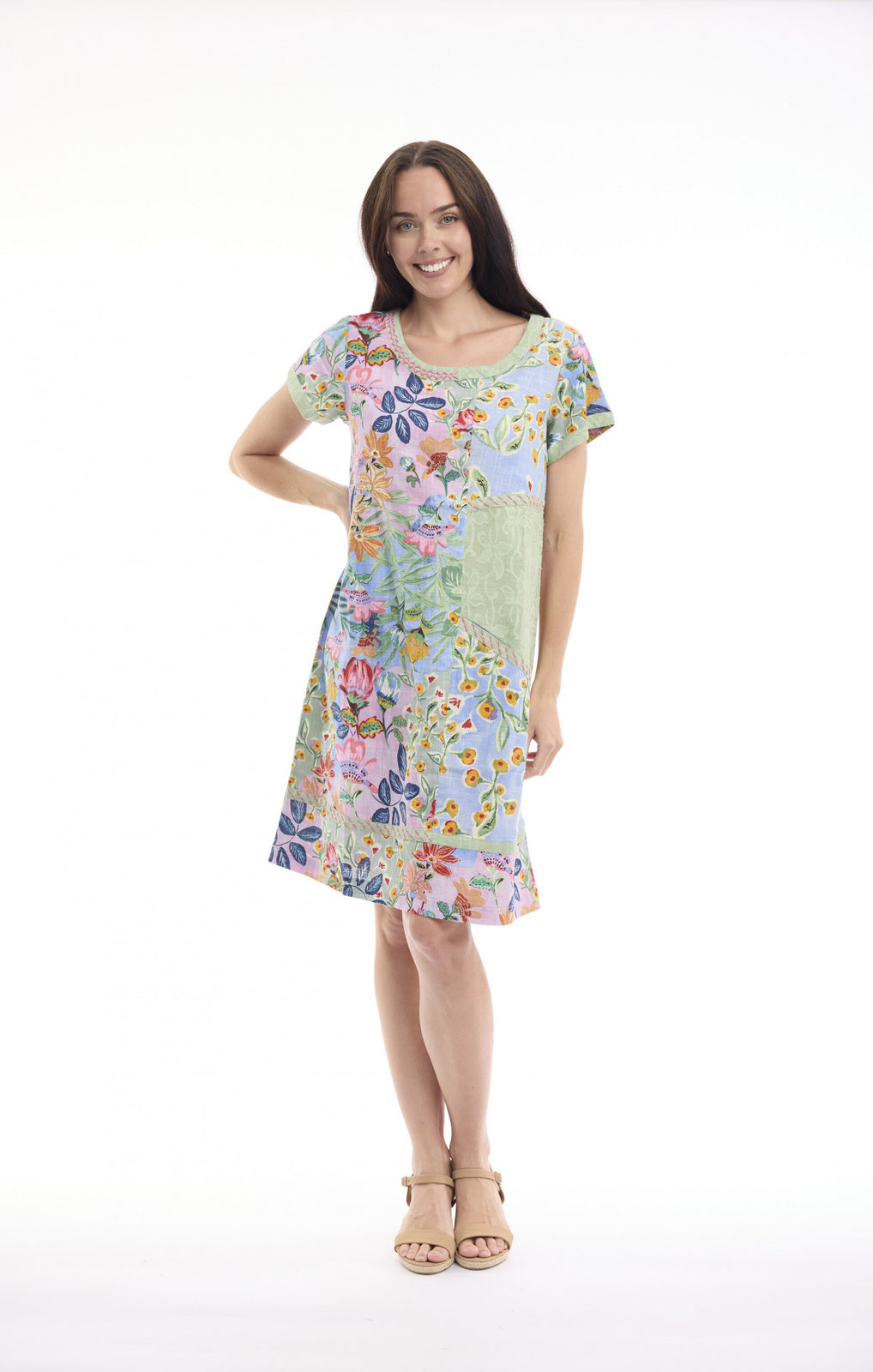 Orientique Sur Mer Dress patch full-length front view – Princess Bazaar