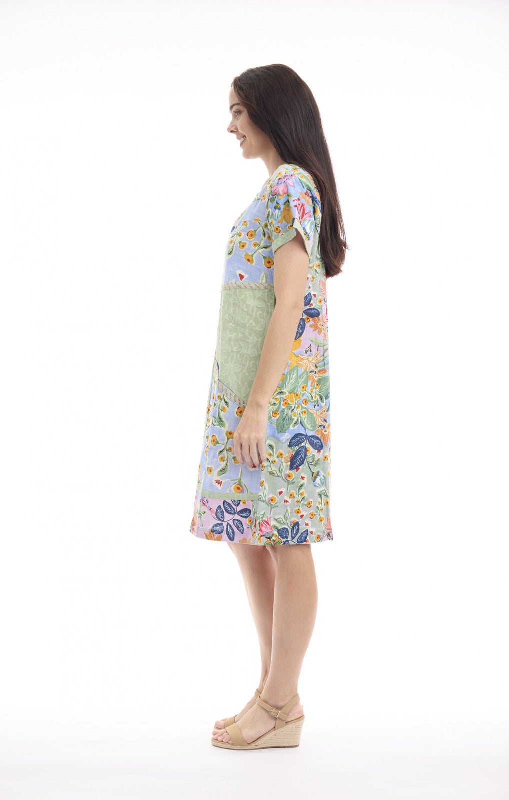 Orientique Sur Mer Dress patch full-length front view – Princess Bazaar