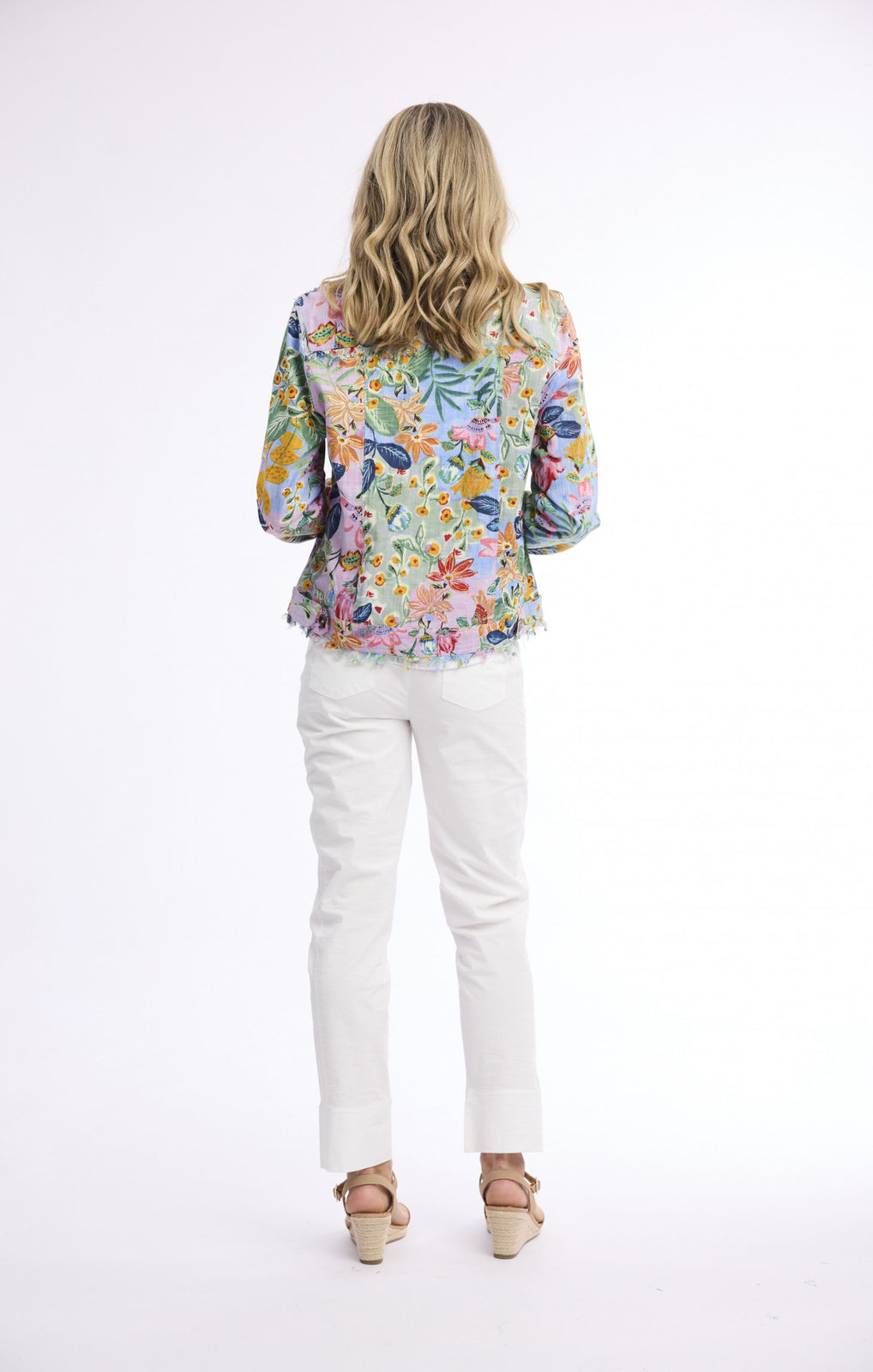 Orientique Sur Mer Jacket fringe full-length front view – Princess Bazaar