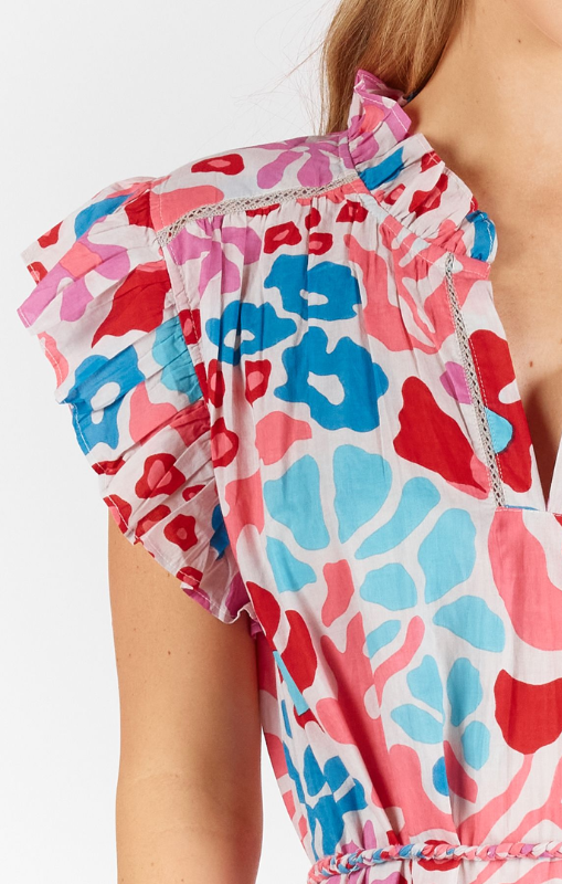 LULA LIFE - LILAH RUFFLE DRESS MELON - last one