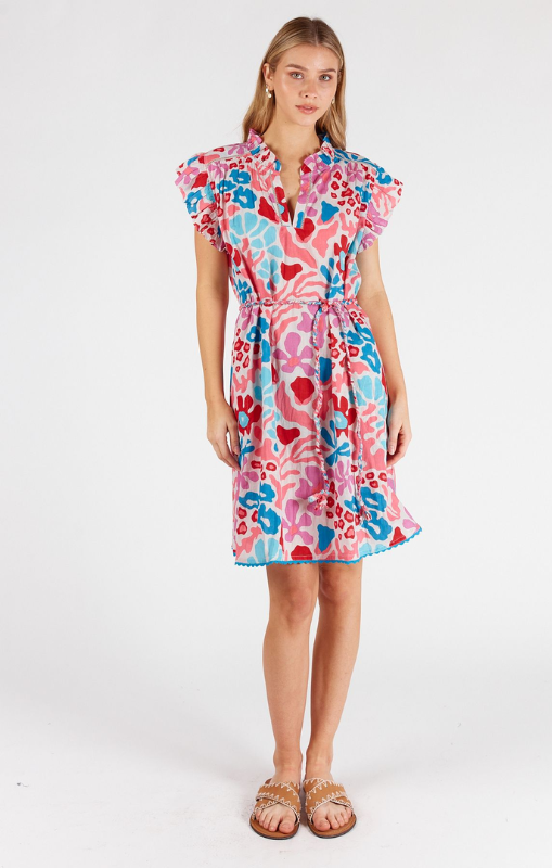 LULA LIFE - LILAH RUFFLE DRESS MELON - last one