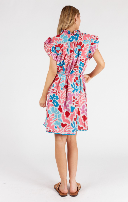 LULA LIFE - LILAH RUFFLE DRESS MELON - last one