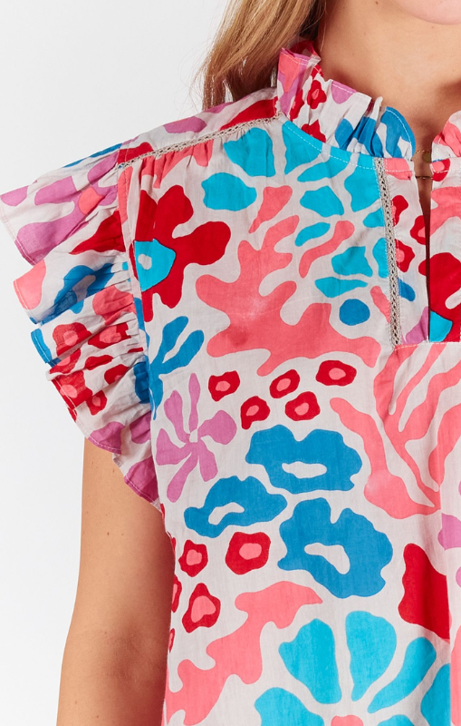 LULA LIFE - LILAH RUFFLE TOP MELON