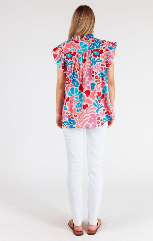 LULA LIFE - LILAH RUFFLE TOP MELON