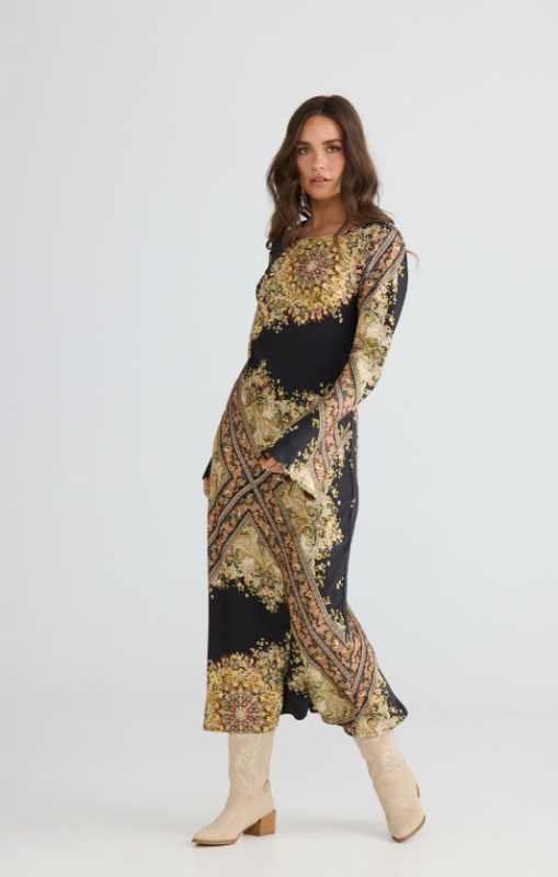 Talisman - Stardust Maxi Dress - Black Paisley - TA26137-2