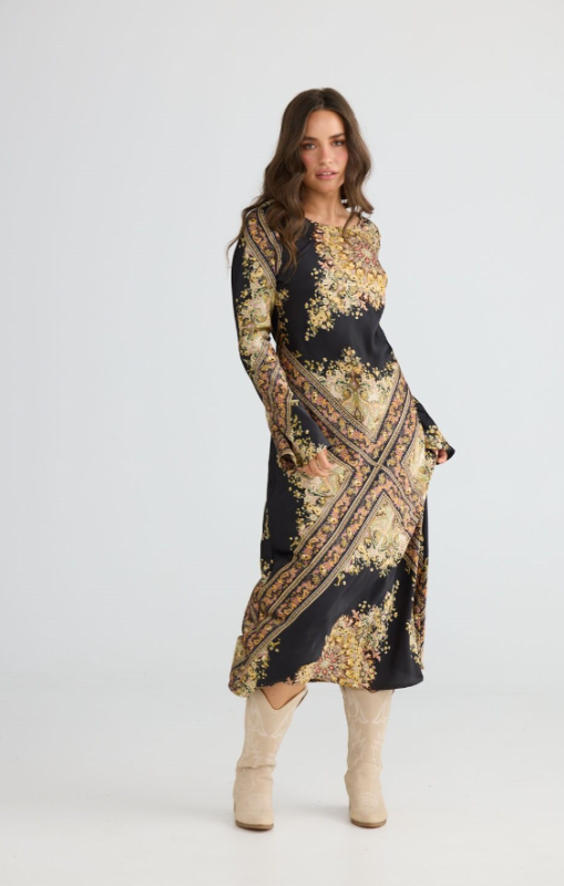 Talisman - Stardust Maxi Dress - Black Paisley - TA26137-2