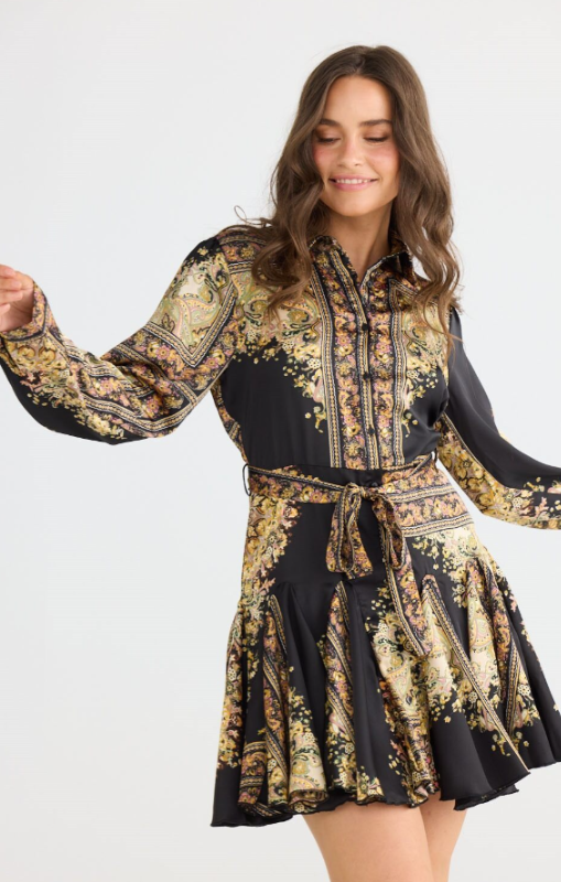 Talisman - Clove Dress - Black Paisley - TA26160-1