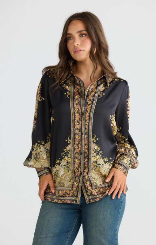 Talisman - Rune Shirt - Black Paisley - TA26186-1