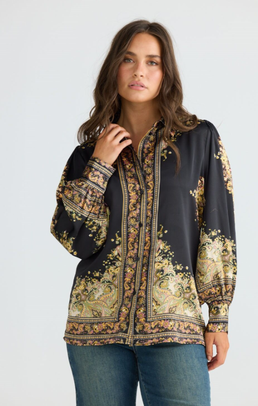 Talisman - Rune Shirt - Black Paisley - TA26186-1