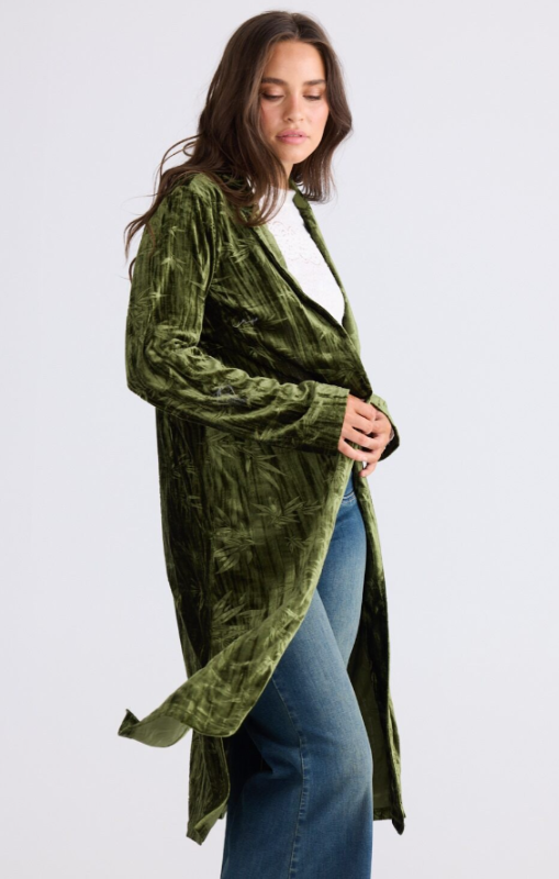 Talisman - Aries Velvet Duster - Olive - TA26175-1