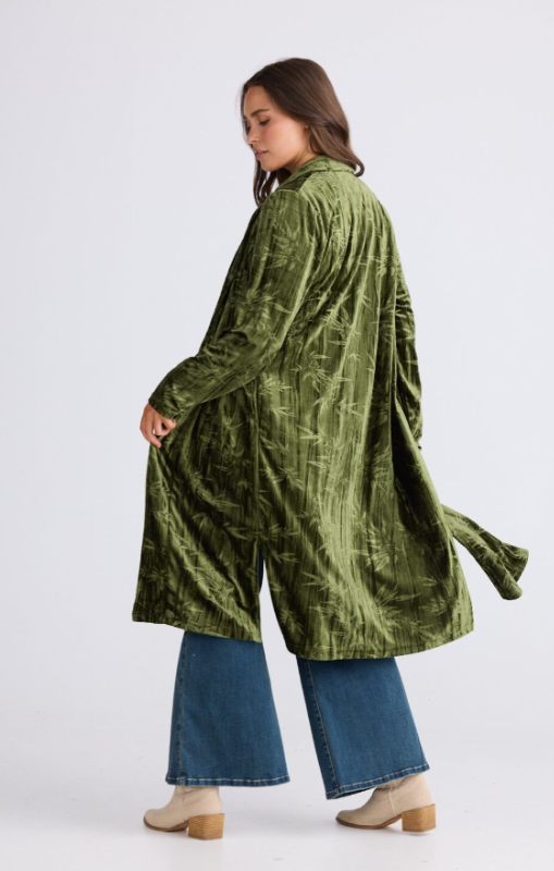 Talisman - Aries Velvet Duster - Olive - TA26175-1