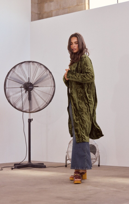 Talisman - Aries Velvet Duster - Olive - TA26175-1
