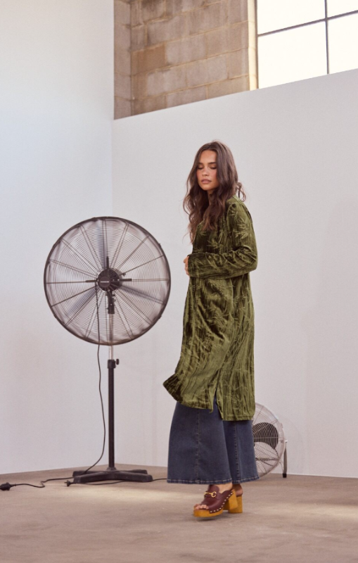 Talisman - Aries Velvet Duster - Olive - TA26175-1