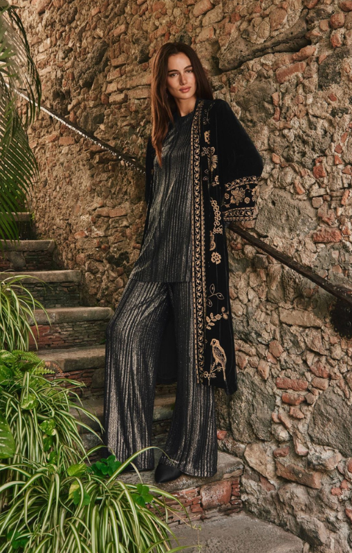 Johnny Was - Velvet Kimono Coat - Nyomi - Black