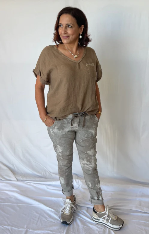 Italian Luxe - Detailed Jogger Taupe - 2371 - last one