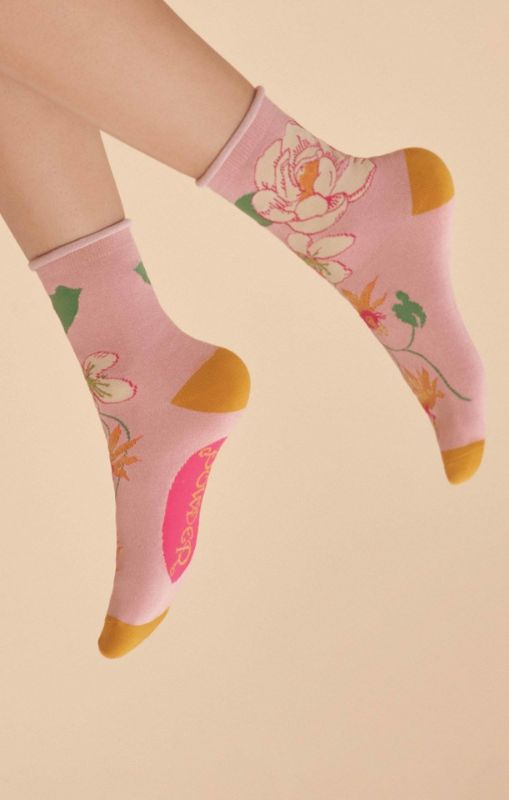 Powder - Tropical Flora Ankle Socks - Petal - SOC651