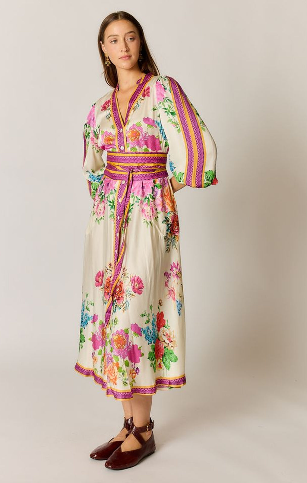 Ruby YaYa Liberte Maxi cream full-length front view – Princess Bazaar