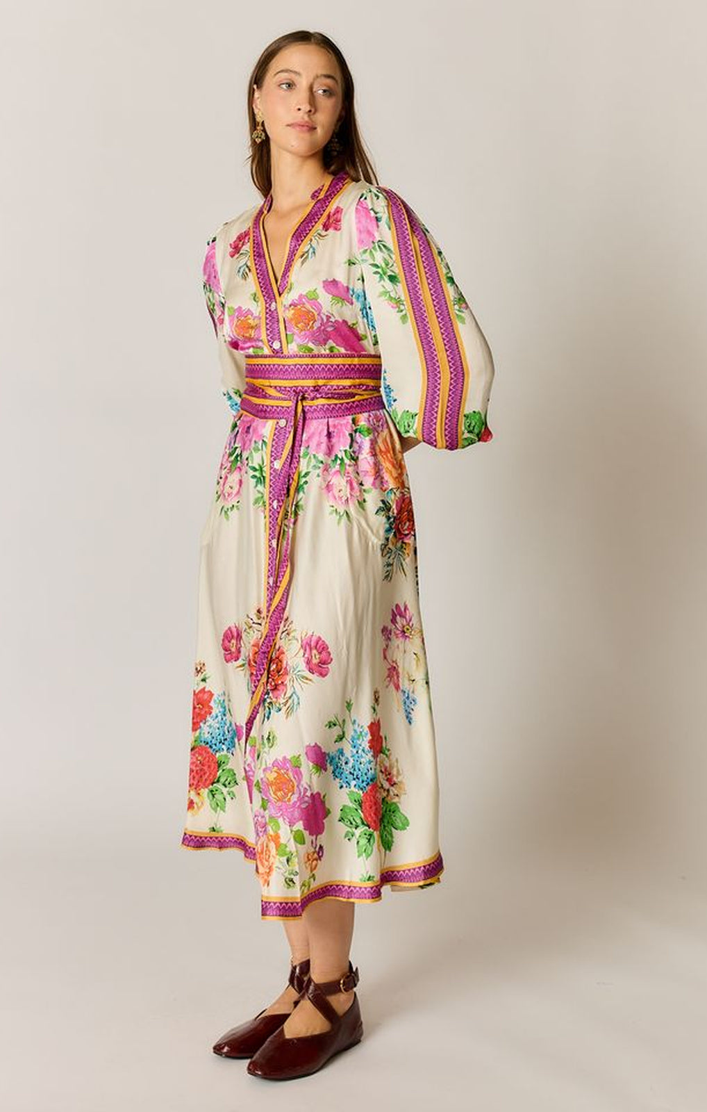 Ruby YaYa Liberte Maxi cream full-length front view – Princess Bazaar