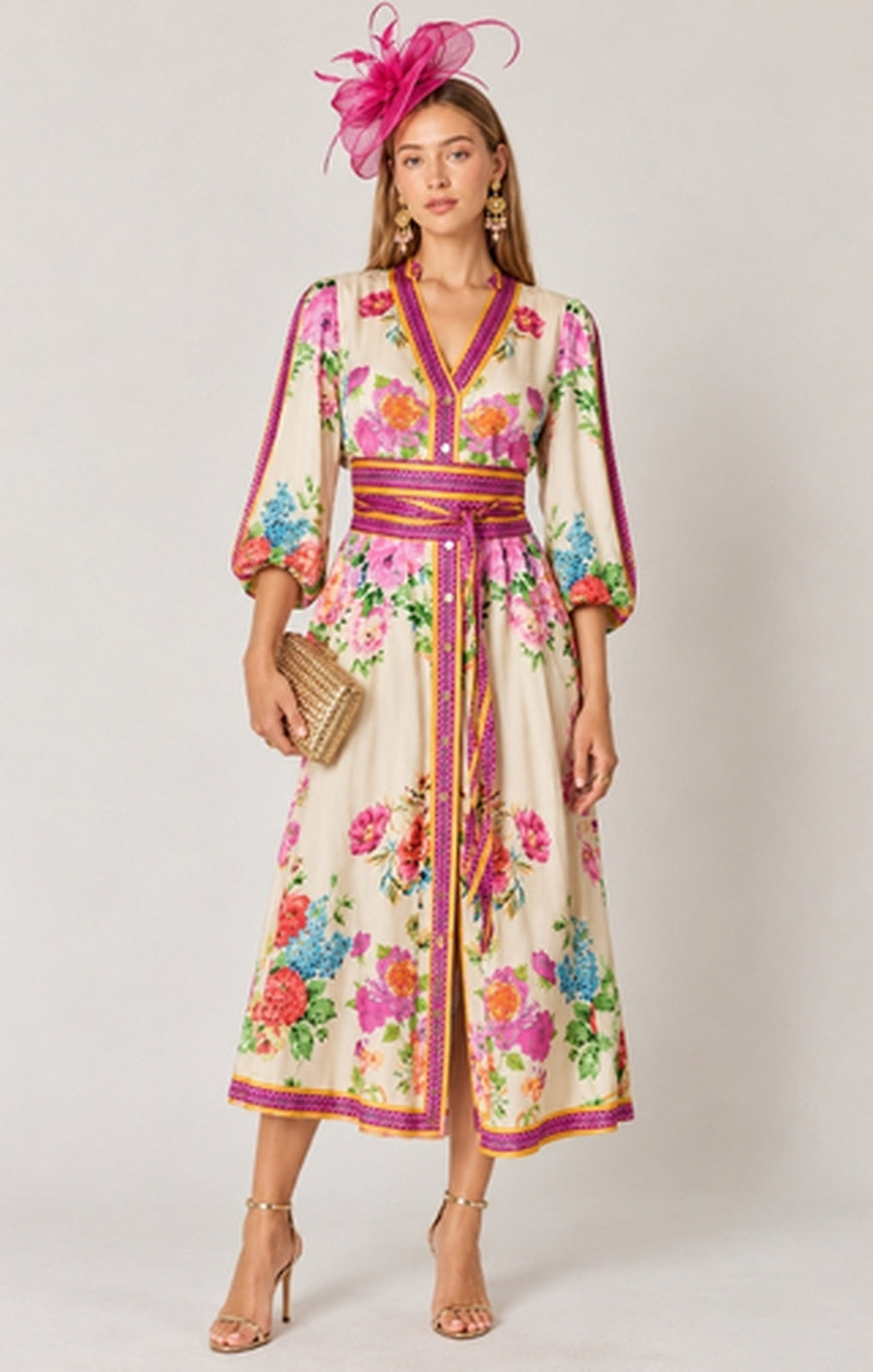 Ruby YaYa Liberte Maxi cream full-length front view – Princess Bazaar