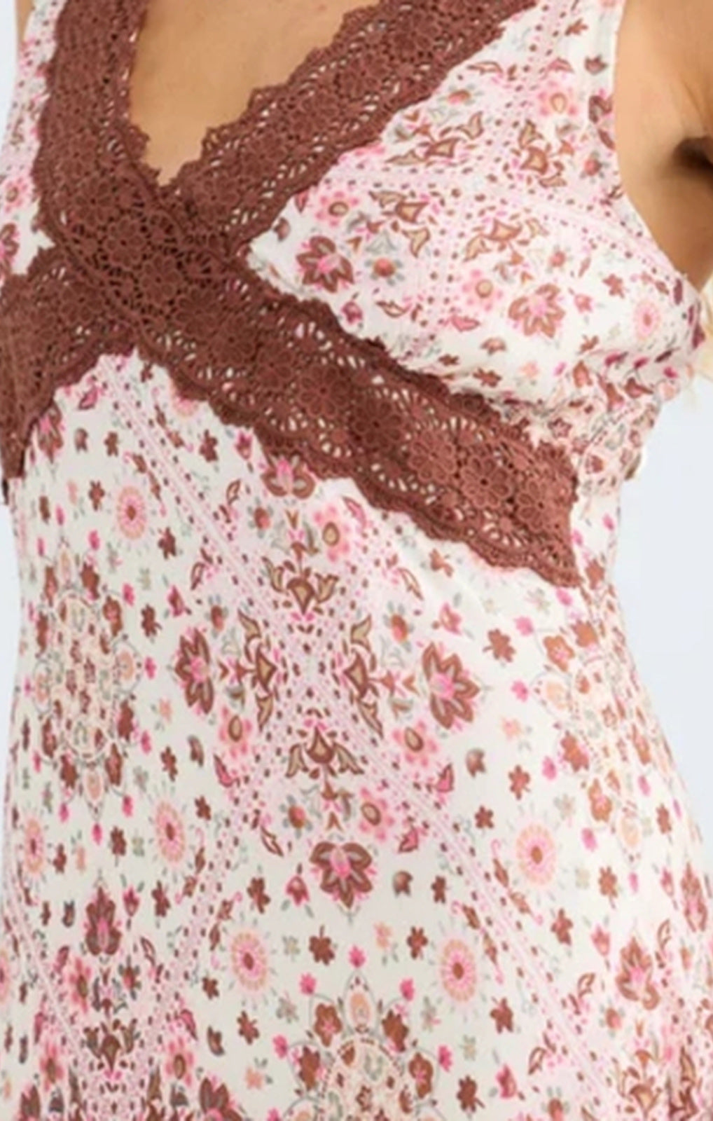 Talisman Luca Dress chai floral full-length front – Princess Bazaar