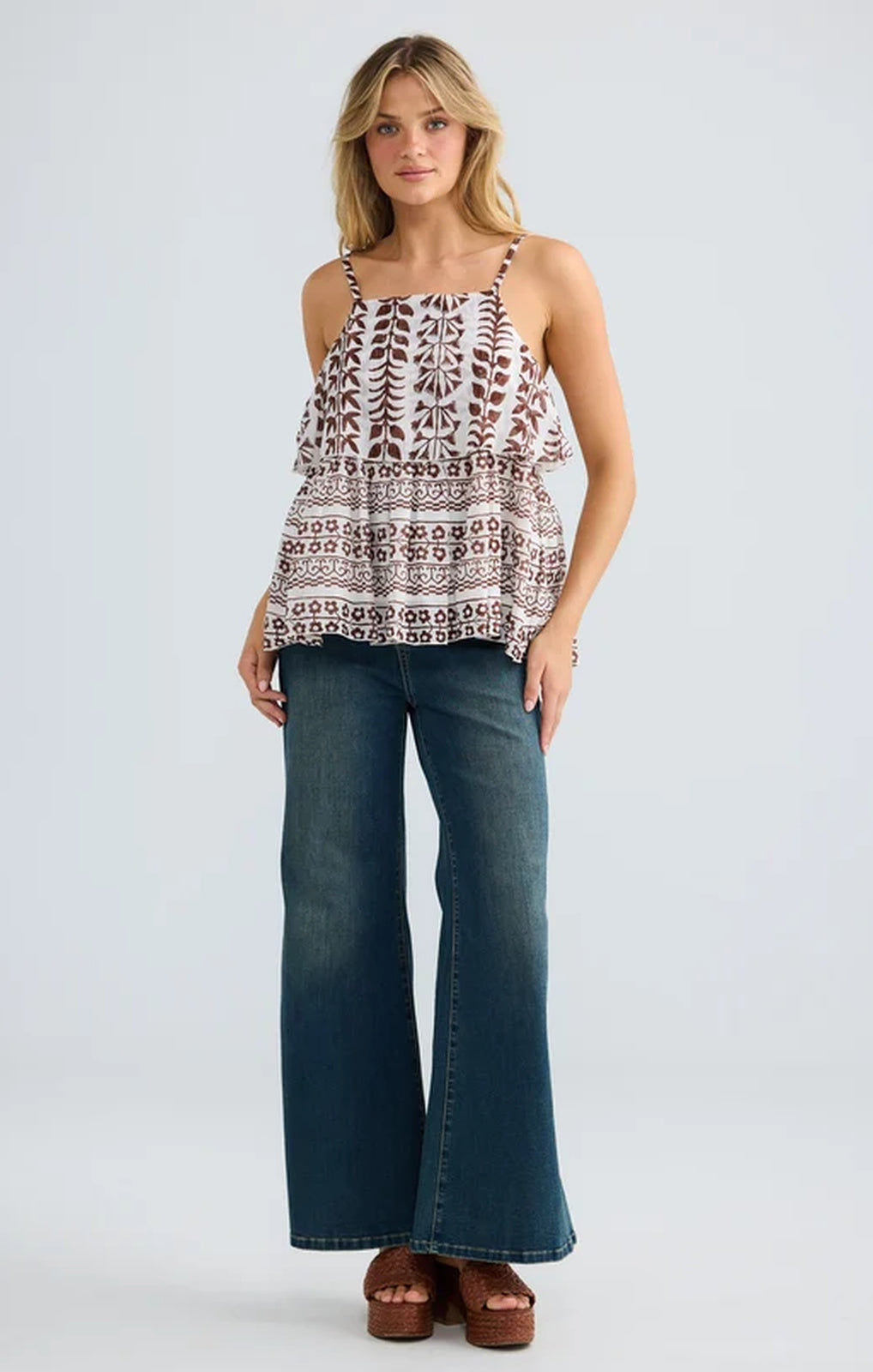 Talisman Rue Cami Top chocolate paro full-length front – Princess Bazaar