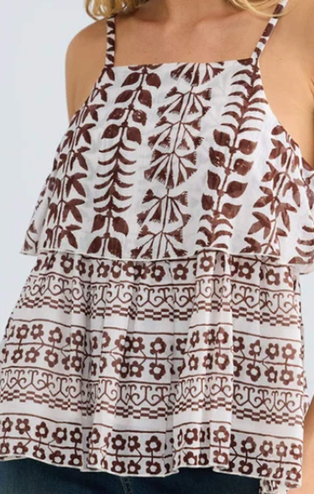 Talisman Rue Cami Top chocolate paro full-length front – Princess Bazaar