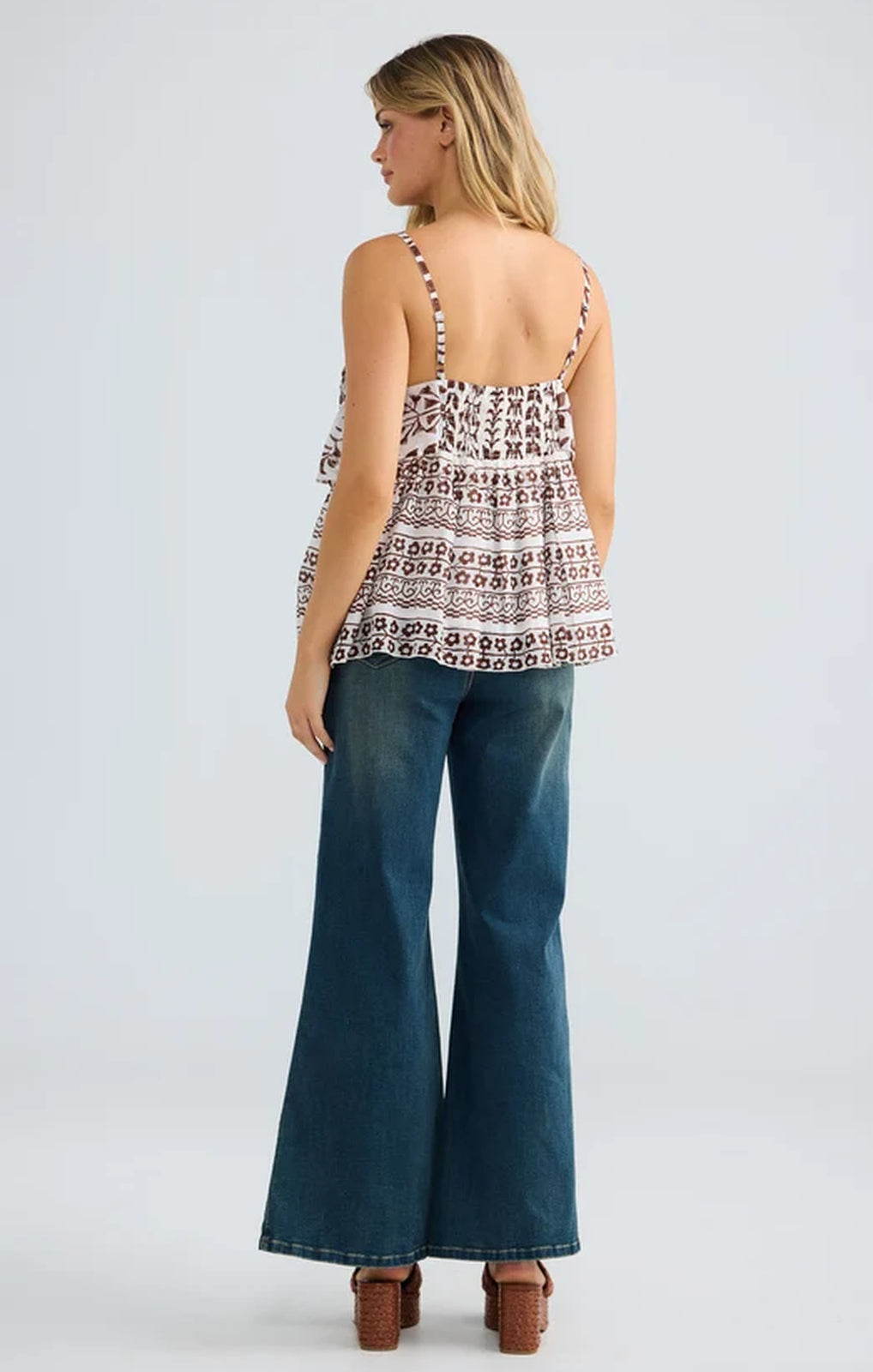 Talisman Rue Cami Top chocolate paro full-length front – Princess Bazaar