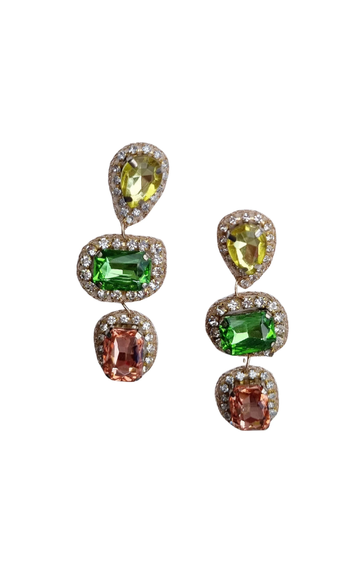 Zoda - Valentina Cascading Beaded Gem Earring - FJEA31119