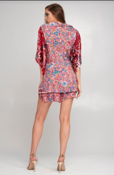 Aratta - Sunny Spirt Shirt - Coral Floral - ED20F329A