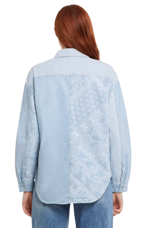 Tribal - Denim Shirt - 76280-4711 - Multi Blue - last one