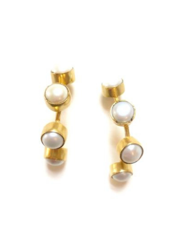 Zoda - Pearl Hoop Earrings - FJEA14930