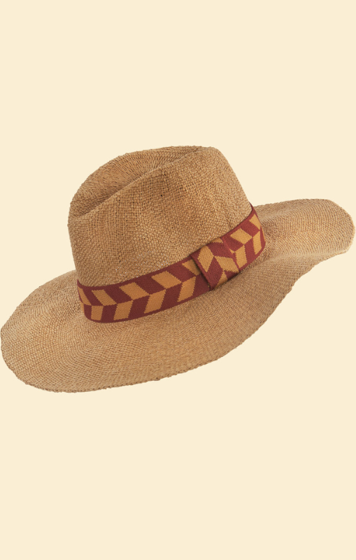 Powder - Natasha Hat Terracotta Chevron Band